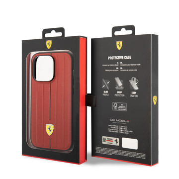 Imagen de FUNDA FERRARI IPHONE 14 PRO LINE RED 2385