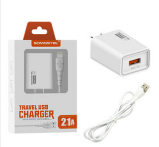 Imagen de CARGADOR SOMOSTEL MICRO USB A20 -2,1 AMP