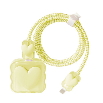 Imagen de PROTECTOR CABLE + CARGADOR HEART YELLOW