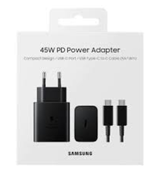 Imagen de CARGADOR SAMSUNG TIPO C 45W FAST CHARGER NEGRO