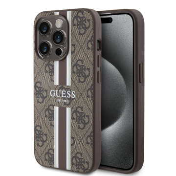 Imagen de FUNDA GUESS IPHONE 15 PRO STRIP BROWN 6318