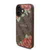 Imagen de FUNDA GUESS IPHONE 16 MAGSAFE LEATHER CASE FLOWERS PRINT AND METAL CLASSIC LOGO BROWN 0246