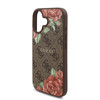 Imagen de FUNDA GUESS IPHONE 16 MAGSAFE LEATHER CASE FLOWERS PRINT AND METAL CLASSIC LOGO BROWN 0246