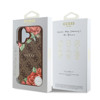 Imagen de FUNDA GUESS IPHONE 16 MAGSAFE LEATHER CASE FLOWERS PRINT AND METAL CLASSIC LOGO BROWN 0246