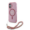 Imagen de FUNDA GUESS IPHONE 16 MAGSAGE CASE GLITTER WITH BEADS STRAP PINK 8258