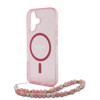 Imagen de GUESS IPHONE 16 MAGSAGE CASE GLITTER WITH BEADS STRAP PINK 8258