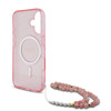 Imagen de GUESS IPHONE 16 MAGSAGE CASE GLITTER WITH BEADS STRAP PINK 8258