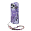 Imagen de FUNDA GUESS IPHONE 16 PRO MAGSAGE CASE FLOWERS WITH BEADS STRAP PURPLE 9170