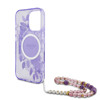 Imagen de FUNDA GUESS IPHONE 16 PRO MAGSAGE CASE FLOWERS WITH BEADS STRAP PURPLE 9170