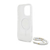 Imagen de GUESS IPHONE 16 PRO MAGSAGE CASE GLITTER WITH BEADS STRAP TRANSPARENT 8579