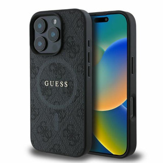 Imagen de GUESS IPHONE 16 PRO MAGSAFE PU LEATHER CASE COLORED RING AND CLASSIC LOGO BLACK 7224