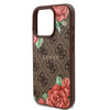 Imagen de GUESS IPHONE 16 PRO MAGSAFE LEATHER CASE FLOWERS PRINT AND METAL CLASSIC LOGO BROWN 0260