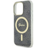 Imagen de FUNDA GUESS IPHONE 16 PRO MAGSAFE PATTERN GOLD RING AND LOGO BLACK 1985