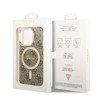 Imagen de GUESS IPHONE 16 PRO MAGSAFE PATTERN GOLD RING AND LOGO BROWN 2029
