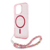 Imagen de FUNDA GUESS IPHONE 16 PRO MAX MAGSAGE CASE GLITTER WITH BEADS STRAP PINK 8289