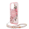 Imagen de GUESS IPHONE 16 PRO MAGSAGE CASE FLOWERS WITH BEADS STRAP PINK 8876