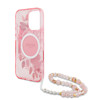 Imagen de GUESS IPHONE 16 PRO MAGSAGE CASE FLOWERS WITH BEADS STRAP PINK 8876