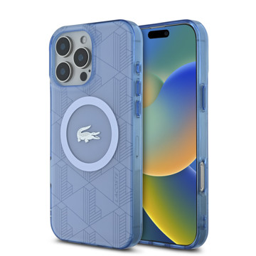 Imagen de FUNDA LACOSTE IPHONE 16 PRO MAGSAFE MONOGRAM LIGTH BLUE 1382