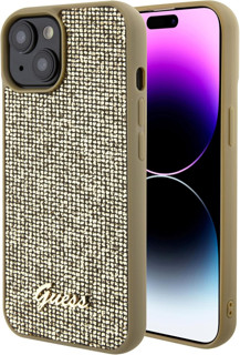 Imagen de GUESS IPHONE 15 SQUARE MIRROR SCRIPT METAL LOGO GOLD 3579