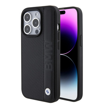 Imagen de FUNDA BMW IPHONE 15 PRO MAX CUERO SINTETICO METAL LOGO 2810