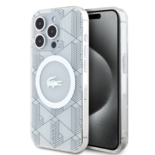 Imagen de LACOSTE IPHONE 15 PRO MAGSAFE BLANCO LOGO PLATEADO 0970