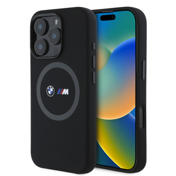 Imagen de FUNDA BMW IPHONE 16 PRO MAGSAFE SILICONE BLACK 5183