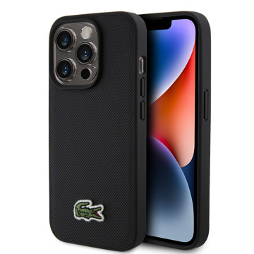 Imagen de LACOSTE IPHONE 14 PRO MAX MAGSAFE PETIT WOVEN LOGO BLACK 9787