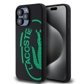 Imagen de FUNDA LACOSTE IPHONE 15 PRO MAX MICROFIBER OVAL LOGO BLACK 7785