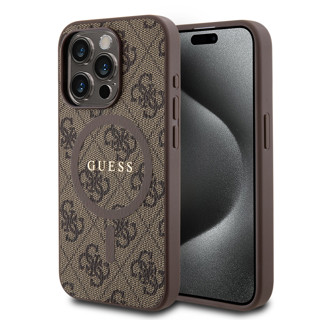 Imagen de FUNDA GUESS IPHONE 15 PRO MAGSAFE CLASSIC LOGO BROWN 6480