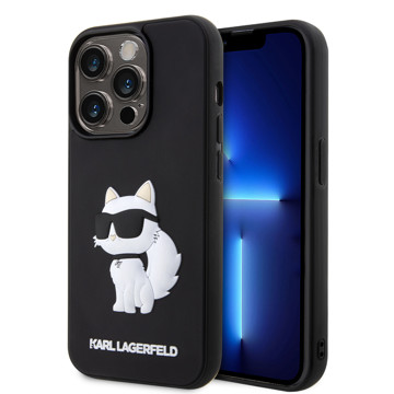 Imagen de KARL LAGERFELD IPHONE 15 PRO MAX RUBBER CASE CHOUPETTE BLACK 1202
