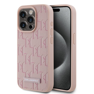 Imagen de FUNDA KARL LAGERFELD IPHONE 15 PRO MAX MAGSAFE GRAINED PU LEATHER CASE METAL LOGO PINK 3936