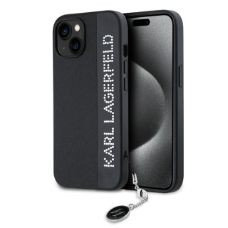 Imagen de FUNDA KARL LAGERFELD IPHONE 15 RHINESTONE LOGO BLACK 7965