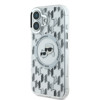 Imagen de FUNDA KARL LAGERFELD IPHONE 16 MAGSAFE KARL AND CHOUPETTE HEADS ON KL PATTERN CLEAR 8482