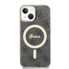 Imagen de FUNDA GUESS IPHONE 15 MAGSAFE LOGO BROWN RING GOLD 4581
