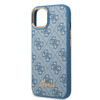 Imagen de FUNDA GUESS IPHONE 14 SCRIPT BLUE METAL BORDER GOLD 5287