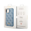Imagen de FUNDA GUESS IPHONE 14 SCRIPT BLUE METAL BORDER GOLD 5287