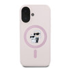 Imagen de KARL LAGERFELD IPHONE 16 MAGSAFE LIQUID SILICONE CASE KARL AND CHOUPETTE HEADS PINK 8765