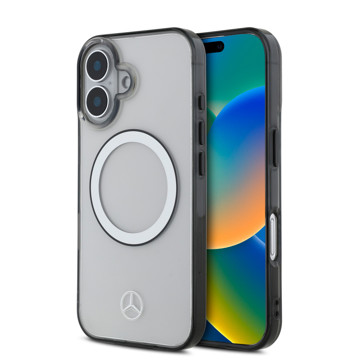 Imagen de FUNDA MERCEDES BENZ IPHONE 16 MAGSAFE BLACK RING - CLEAR 6043