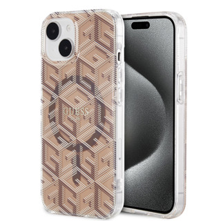 Imagen de FUNDA GUESS IPHONE 15 MAGSAFE GCUBE BROWN 2123