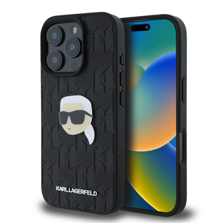 Imagen de KARL LAGERFERLD IPHONE 16 PRO MAX MONOGRAM PU LEATHER CASE WITH PIN LOGO KARL HEAD 9570