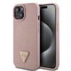 Imagen de GUESS IPHONE 15 LEATHER CROCO CASE METAL TRIANGLE LOGO PINK 2260