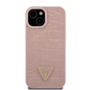 Imagen de GUESS IPHONE 15 LEATHER CROCO CASE METAL TRIANGLE LOGO PINK 2260