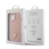 Imagen de GUESS IPHONE 15 LEATHER CROCO CASE METAL TRIANGLE LOGO PINK 2260