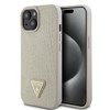 Imagen de GUESS IPHONE 15 LEATHER CROCO CASE METAL TRIANGLE LOGO GOLD 1980
