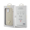 Imagen de GUESS IPHONE 15 LEATHER CROCO CASE METAL TRIANGLE LOGO GOLD 1980