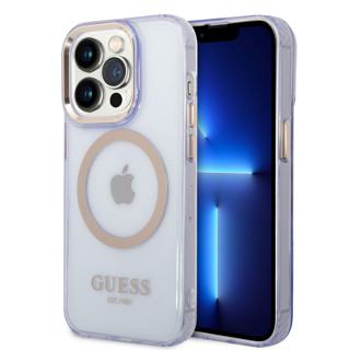 Imagen de GUESS IPHONE 14 PRO MAGSAFE TRANSLUCENT PURPLE RING GOLD 9568