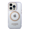 Imagen de FUNDA GUESS IPHONE 14 PRO MAGSAFE TRANSLUCENT PURPLE RING GOLD 9568
