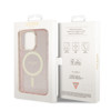 Imagen de FUNDA GUESS IPHONE 14 PRO MAGSAFE GLITTER PINK RING GOLD 5882