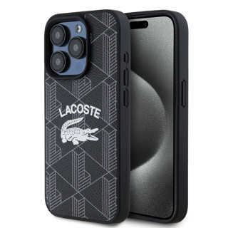 Imagen de LACOSTE IPHONE 15 PRO MAGSAFE MONOGRAM VINTAGE LOGO BLACK 8298