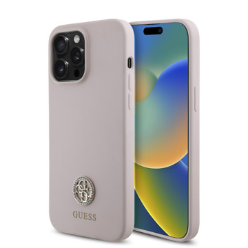 Imagen de FUNDA GUESS IPHONE 14 PRO MAX LOGO STRAS PINK GOLD 8898